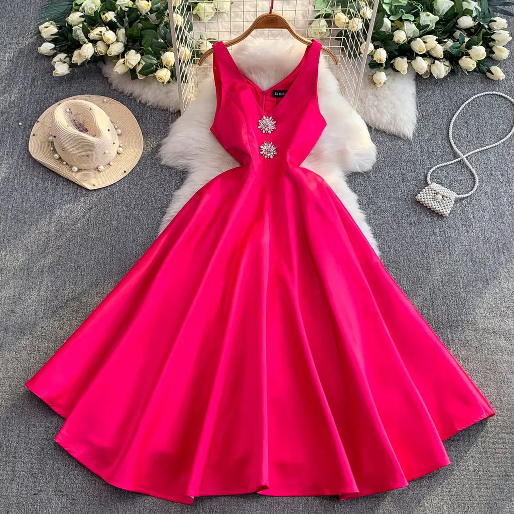 Diamond studded evening dress