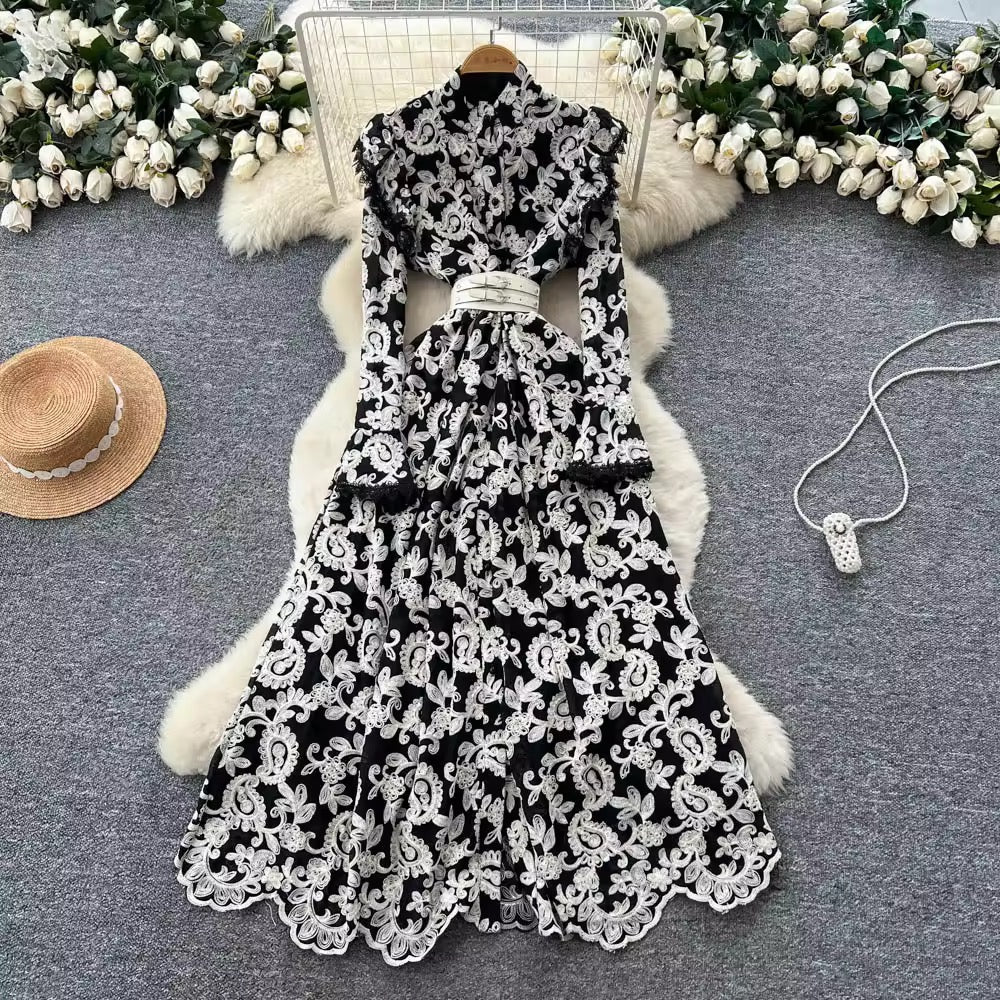 Flowy Gown Ruffle Dress