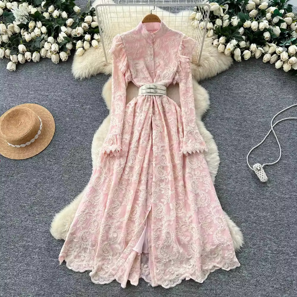 Flowy Gown Ruffle Dress